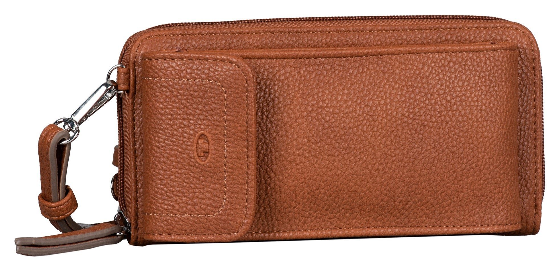 TOM TAILOR Geldbörse ELA Long zip wallet XL, mit geräumigem Außenfach cognac
