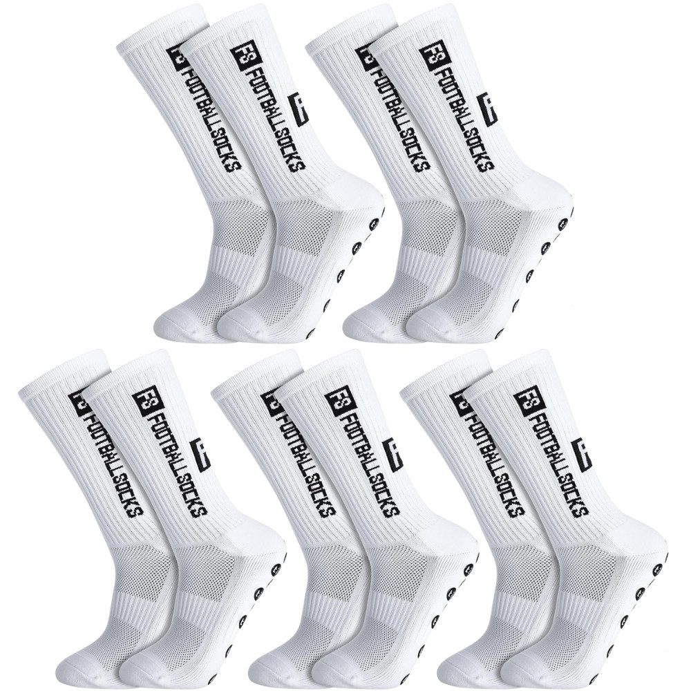 Athlix Sportsocken 5 Paar Fußball Socken, Sportsocken 34-46 Anti Rutsch Gri günstig online kaufen