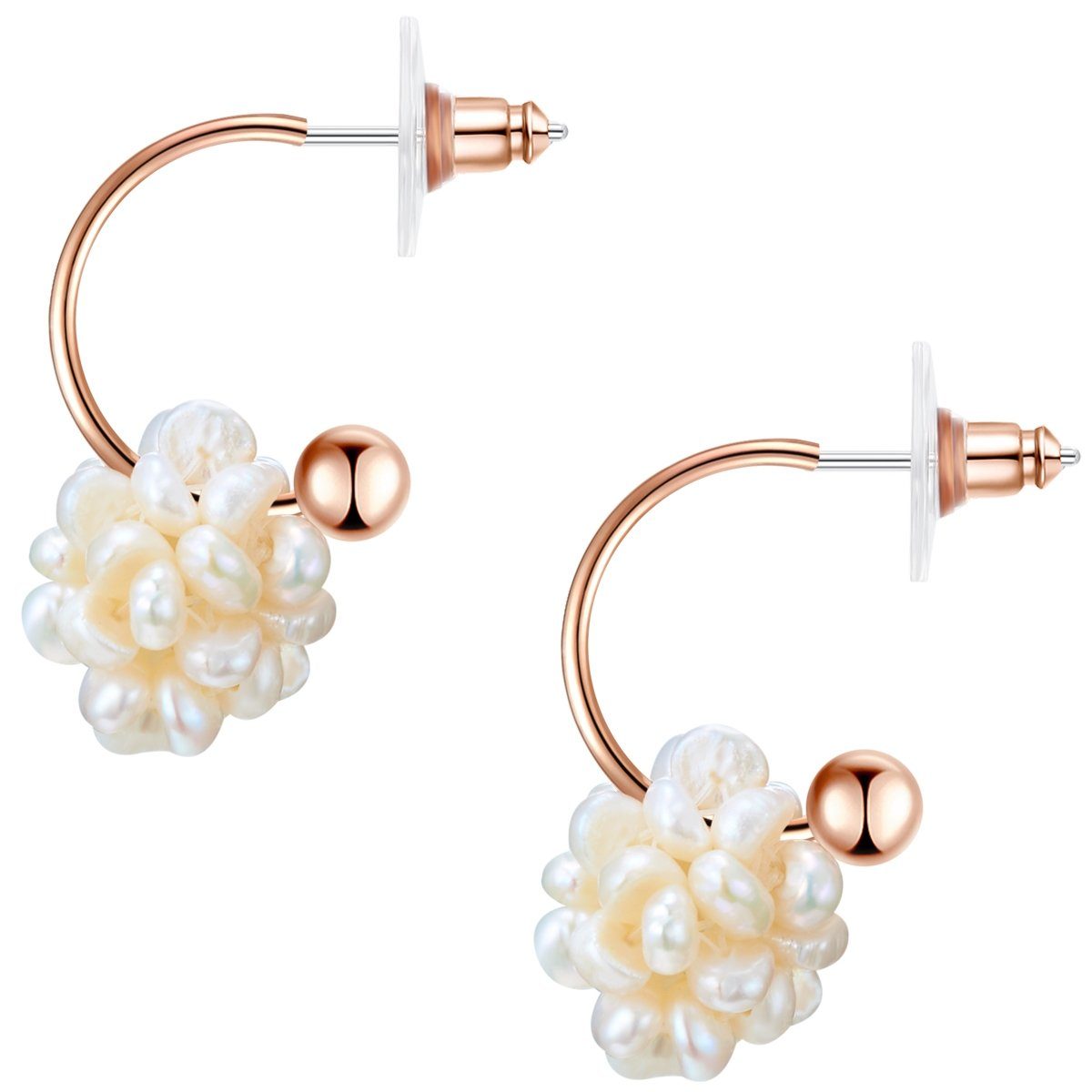 Lulu & Jane Perlenohrringe roségold, Messing