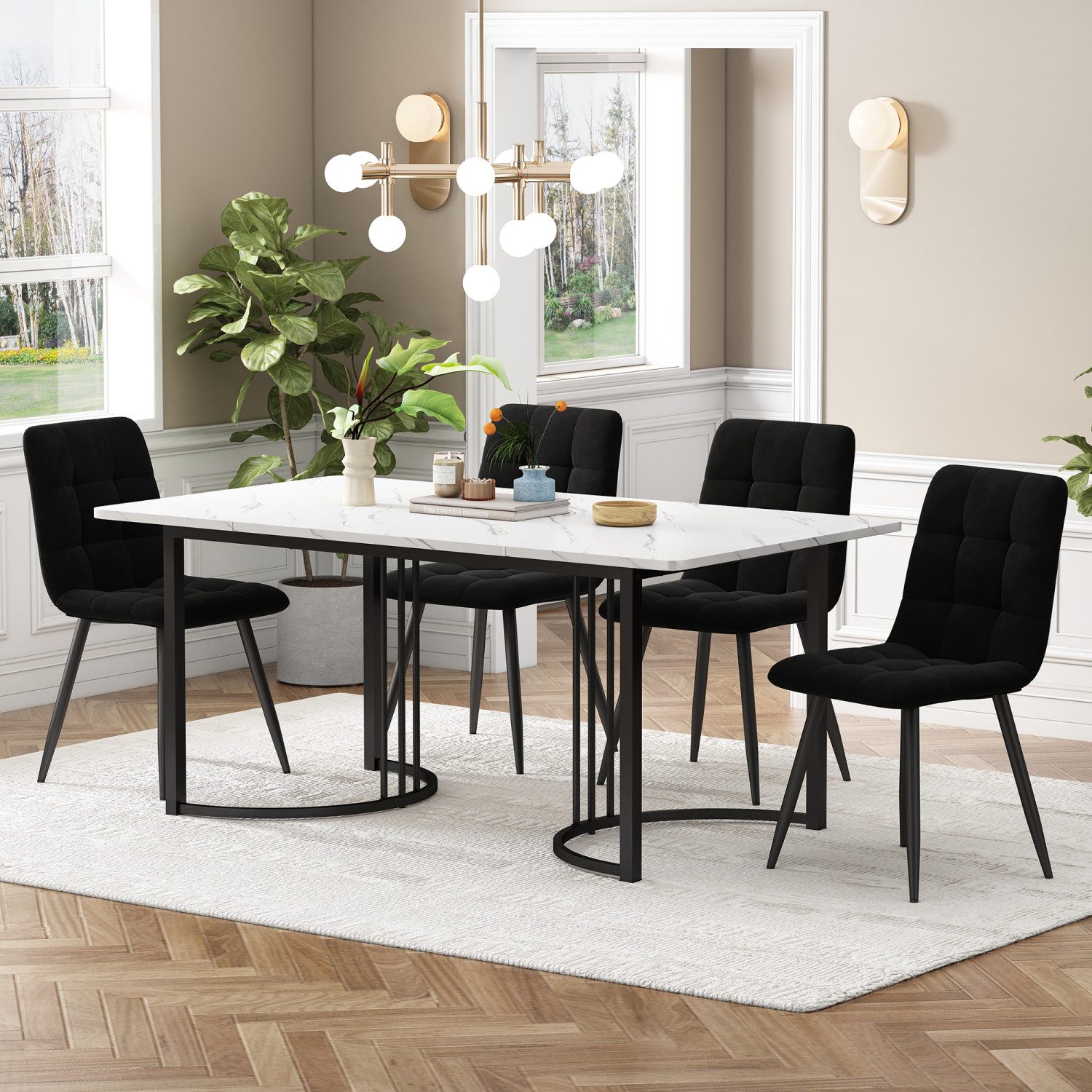 Flieks Essgruppe, (Set, 5-tlg., 140×80cm Tischplatte), günstig online kaufen