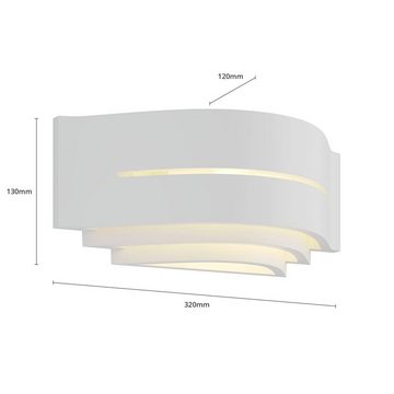 Lindby Wandleuchte Amran, dimmbar, Leuchtmittel nicht inklusive, Modern, Gips, weiß, 1 flammig, E14, Wandstrahler, Wandbeleuchtung