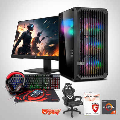 Memory PC Gaming-PC-Komplettsystem (23,80", AMD Ryzen 5 5600G, RX 6700, 16 GB RAM, 500 GB SSD)