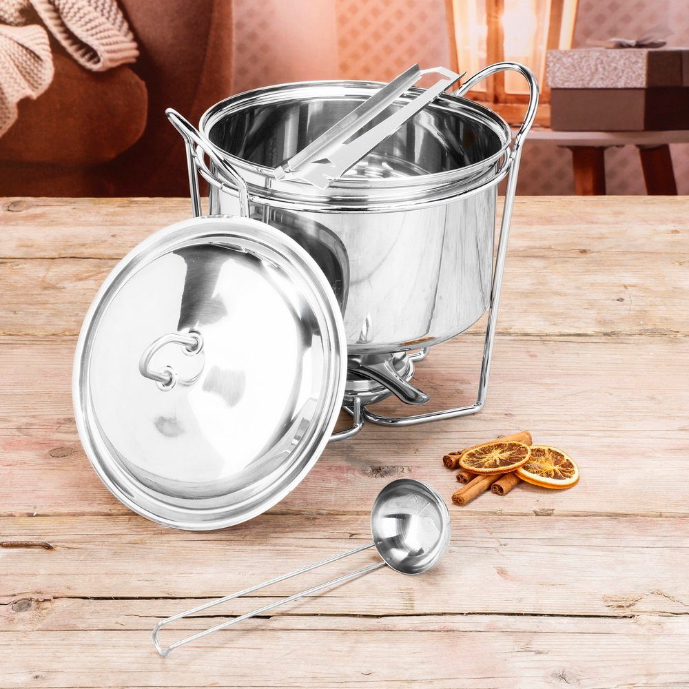 Bowle-Set Feuerzangen-Bowle Edelstahl 3,5L Feuerzangenbowle Rumbowle