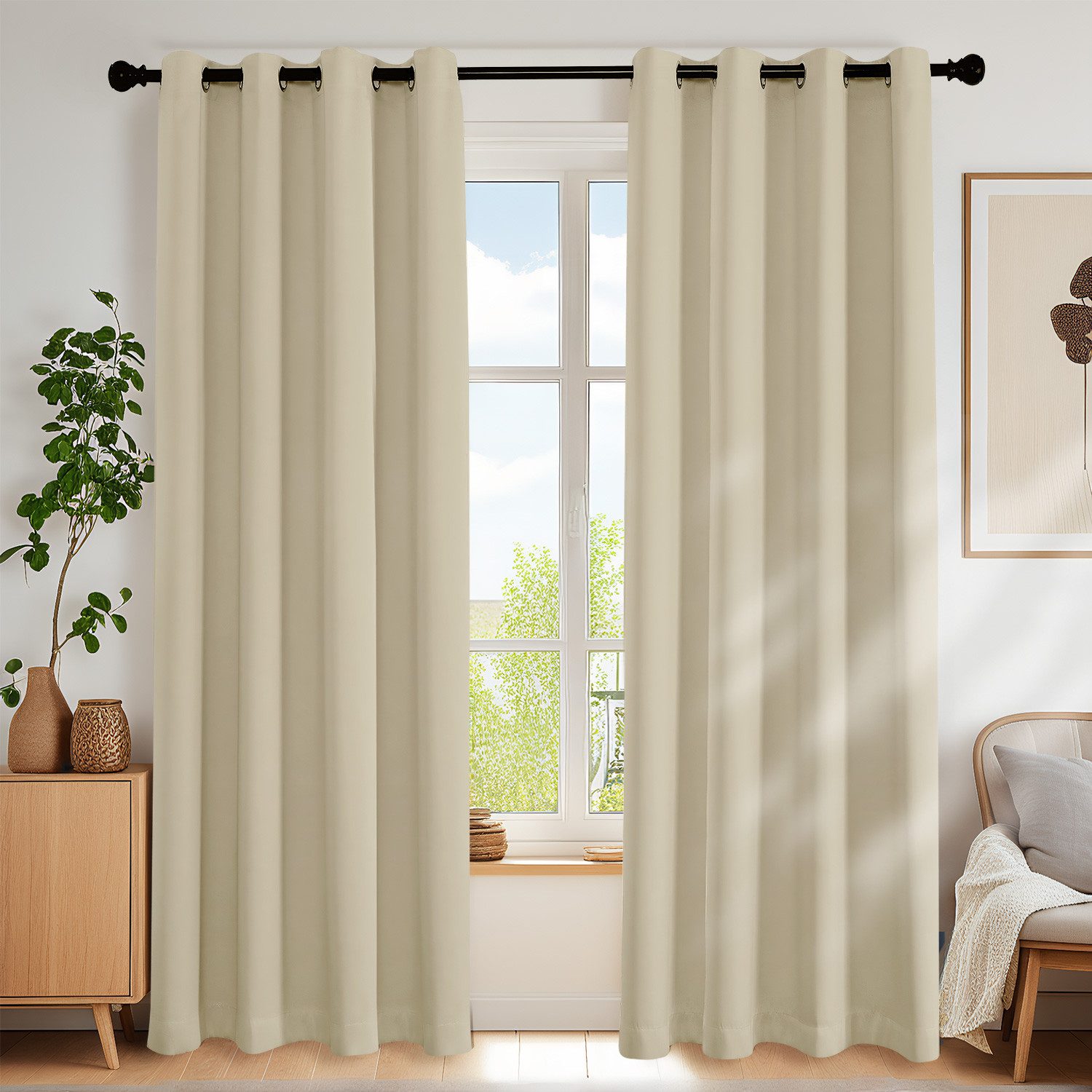 Simloveve Verdunkelungsvorhang 2er-Set Gardinen Blickdichte Thermo Vorhang günstig online kaufen