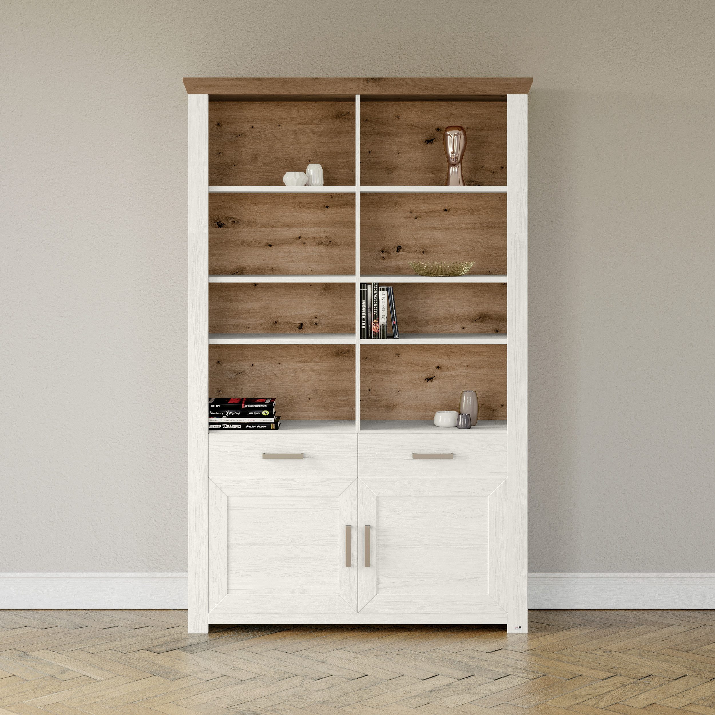 set one by Musterring Aktenregal York, offenes Design, wahlweise mit Beleuchtung, 3 Farben, Breite 129 cm