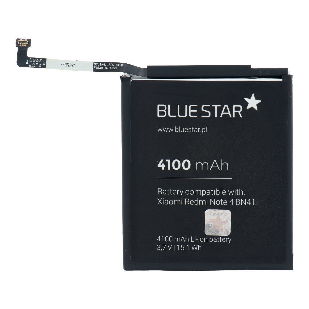 BlueStar Akku Ersatz kompatibel mit Xiaomi Redmi Note 4 4100mAh Li-lon Austausch Batterie Accu BN41 Smartphone-Akku