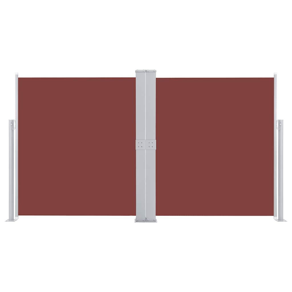 furnicato Seitenmarkise Garten-Braun 140 x (0-600) cm mit automatischer UV-beständiger Sichtschutzschirm mit wasserabweisendem Polyester