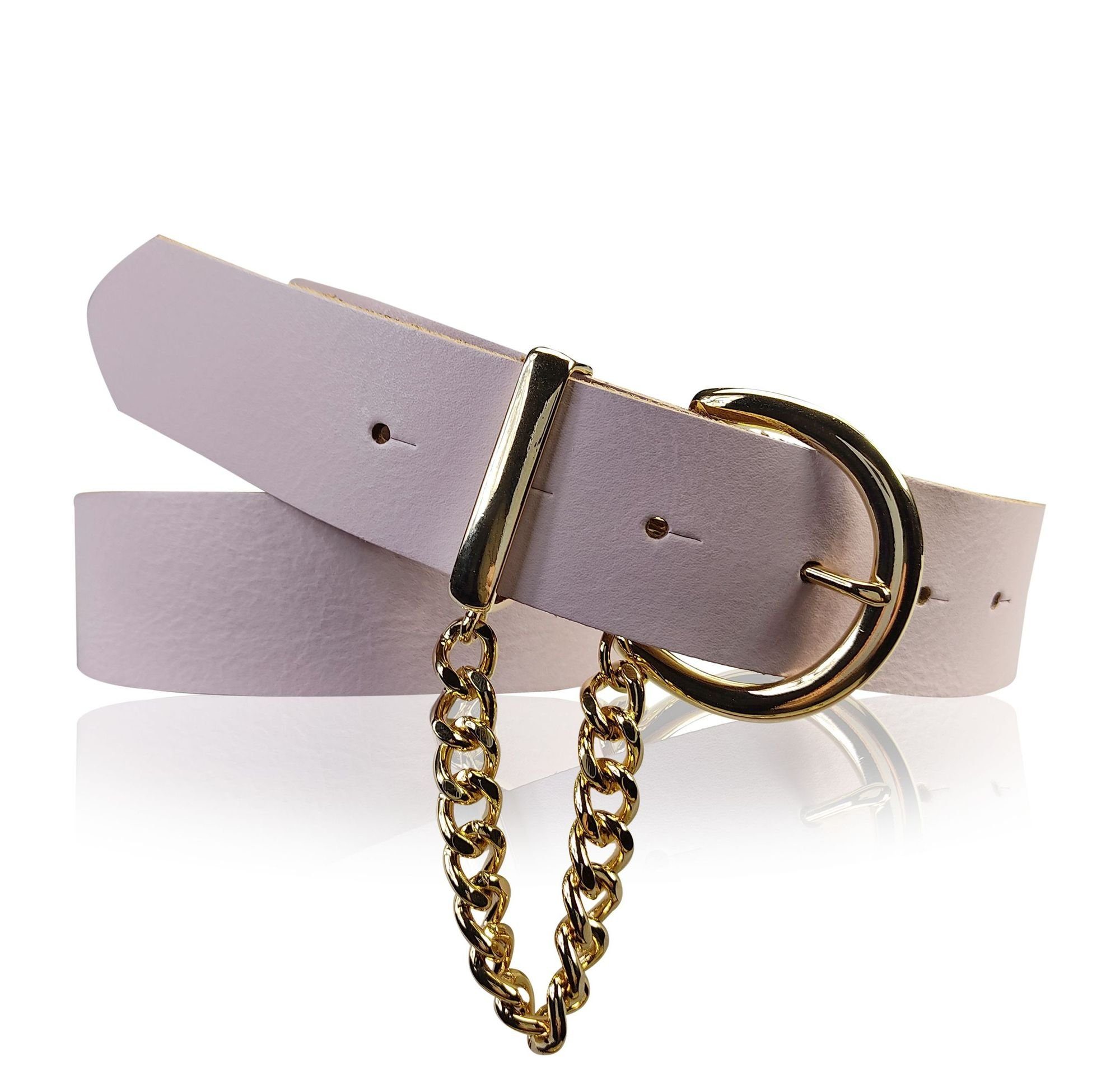 2 Damen Gürtel Set - Goldene Schnalle Verstellbar Ohne Löcher