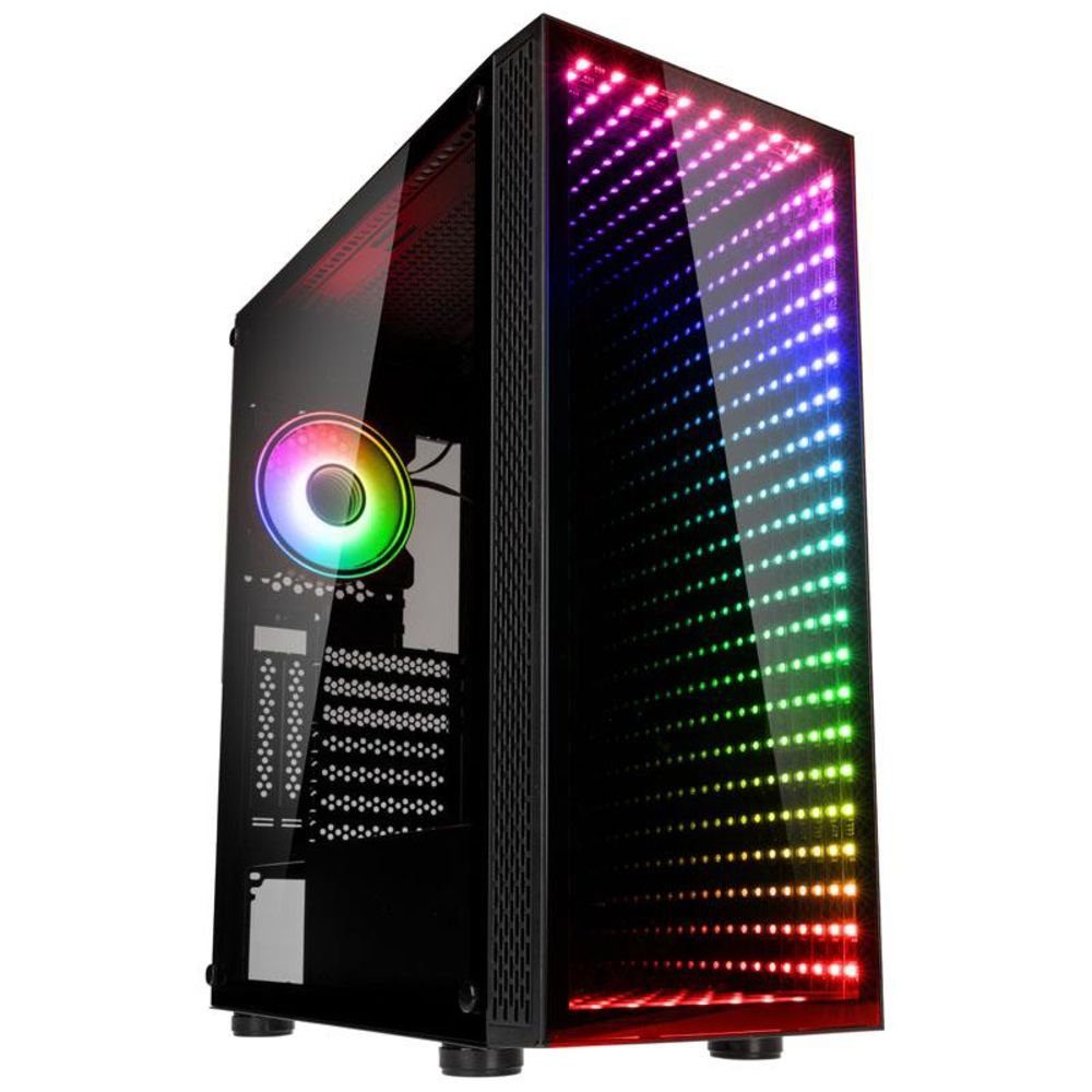 Kolink PC-Gehäuse VOID RIFT, ARGB Midi Tower, PC-Gehäuse Case, ARGB-Beleuchtung, Temperglas, Computer Gehäuse Gaming, schwarz