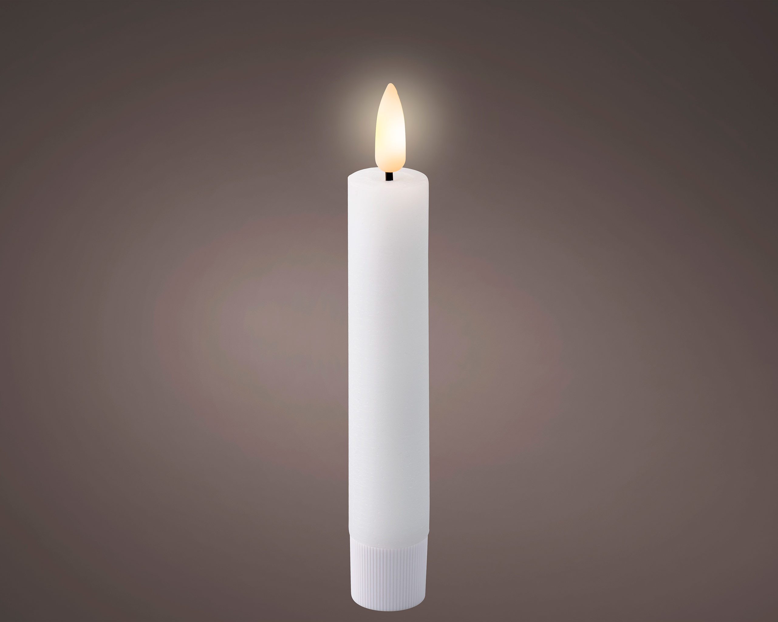 Lumineo LED-Kerze, Timer, warmweiß, LED Kerzen 14,5cm mit Timer Wachs 2 Stück Weiß / Warmweiß