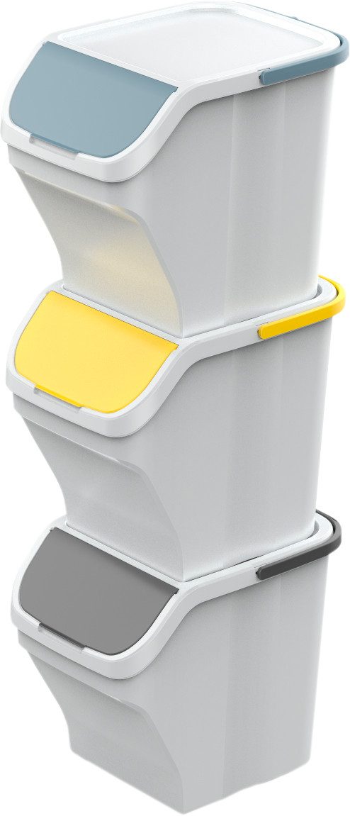 Gardissimo Mülltrennsystem Sort 3 fach Mülleimer Mülltrenner Abfalleimer Müllsortierer 75 Liter, 3 Behälter mit je 25 Liter Fassungsvermögen