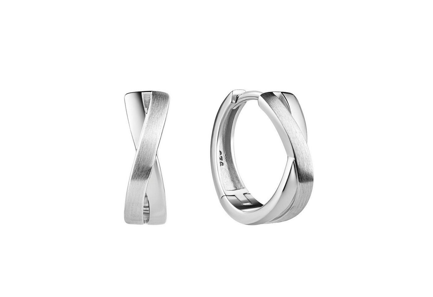 Firetti Paar Creolen Schmuck Geschenk Silber 925 Ohrschmuck Ohrringe X Form