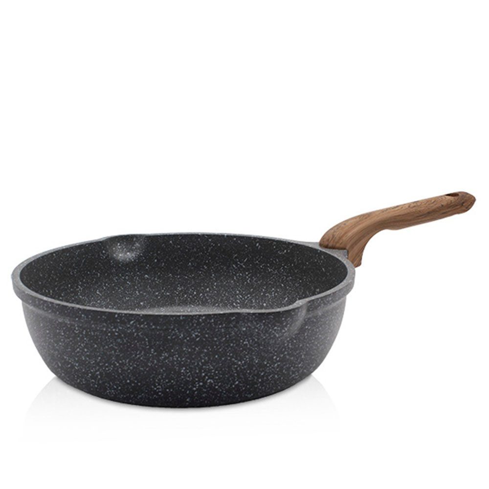 Krüger Bratpfanne Aluguss Pfanne tief Texas, 28 cm, Aluminiumguss (1-tlg), für Induktions-Kochfelder geeignet