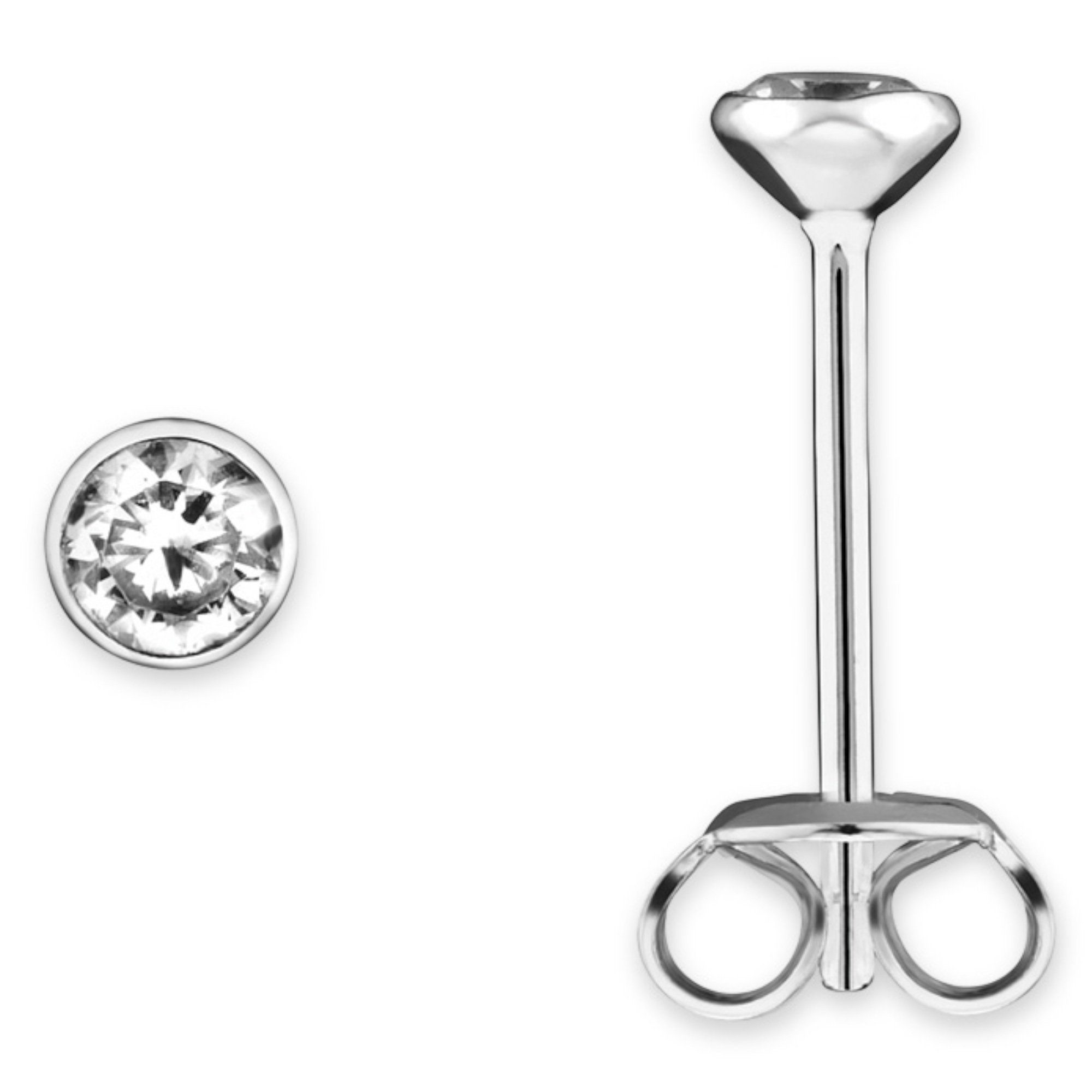 Paar Ohrhänger Zirkonia Zarge Ohrringe Ohrstecker aus 925 Silber