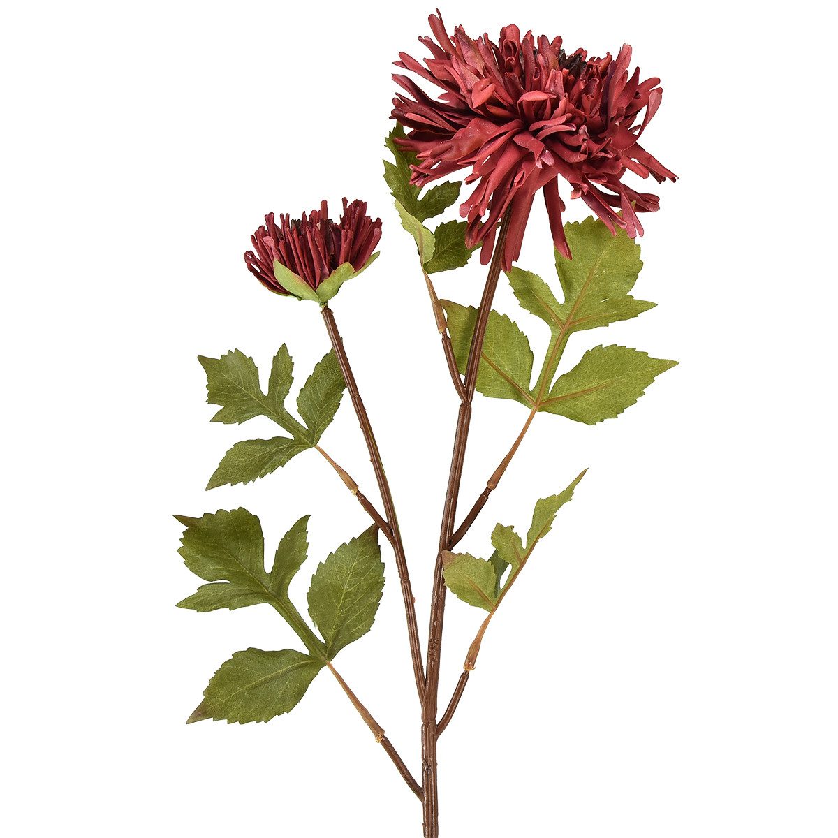 Kunstblume Künstliche Chrysantheme Burgund 70cm Kunstblume Dekoration
