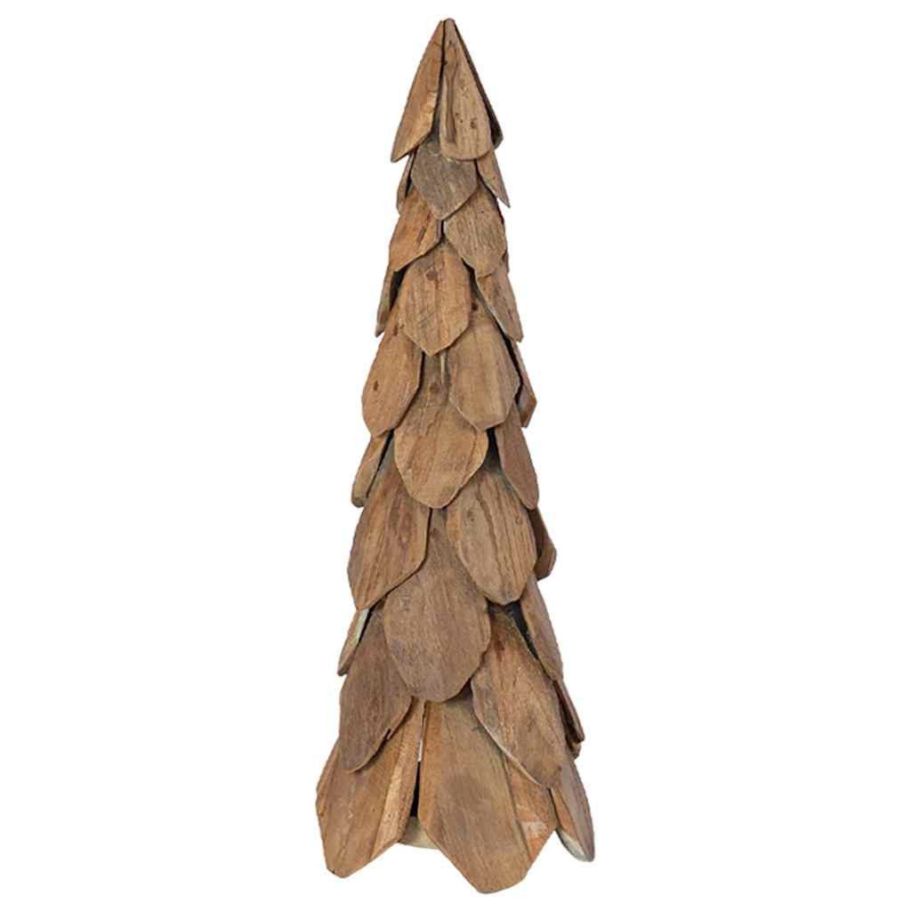 vidaXL Künstlicher Weihnachtsbaum Weihnachtsbaum mit Ständer Braun 80 cm Massivholz