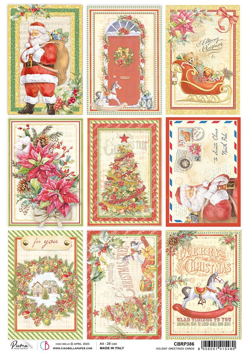 Seidenpapier Weihnachtskarten, DIN Bella A4 Ciao