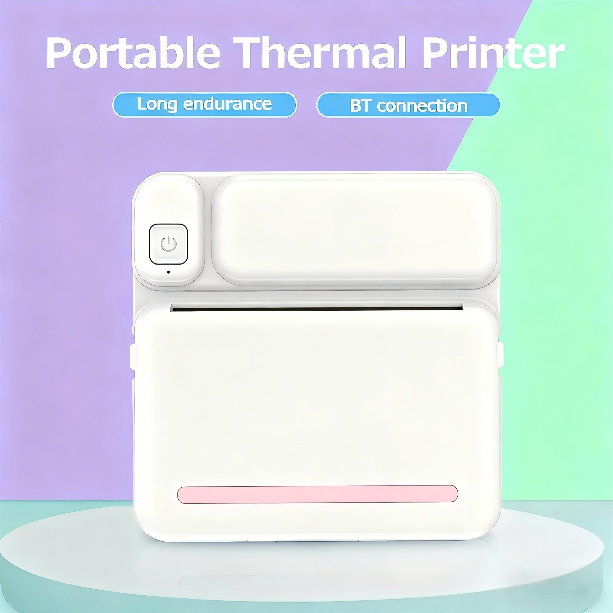Ophy Tragbarer Bluetooth-Thermodrucker (taschenformat) – Etikettendrucker Etikettendrucker, (für P-Notizen, Fehlermeldungen & Textmemos – Rosa)