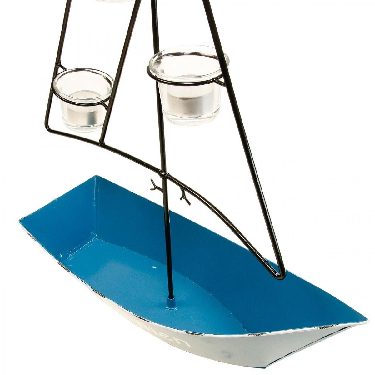 Viana Dekofigur Windlicht "Maritimes Flair" Metallschiff günstig online kaufen
