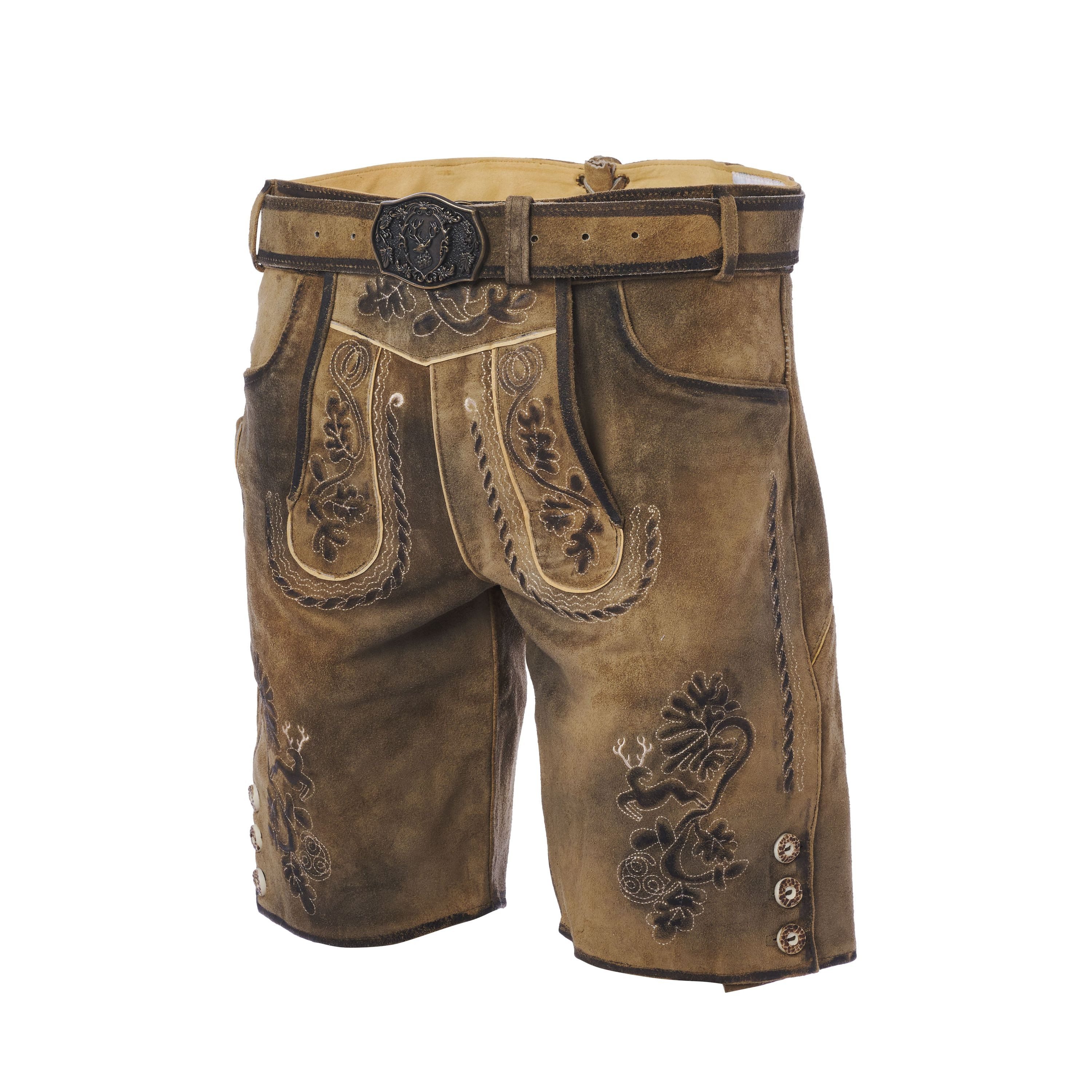 Trachtenkult Trachtenlederhose Kurze Lederhose Leopold günstig online kaufen