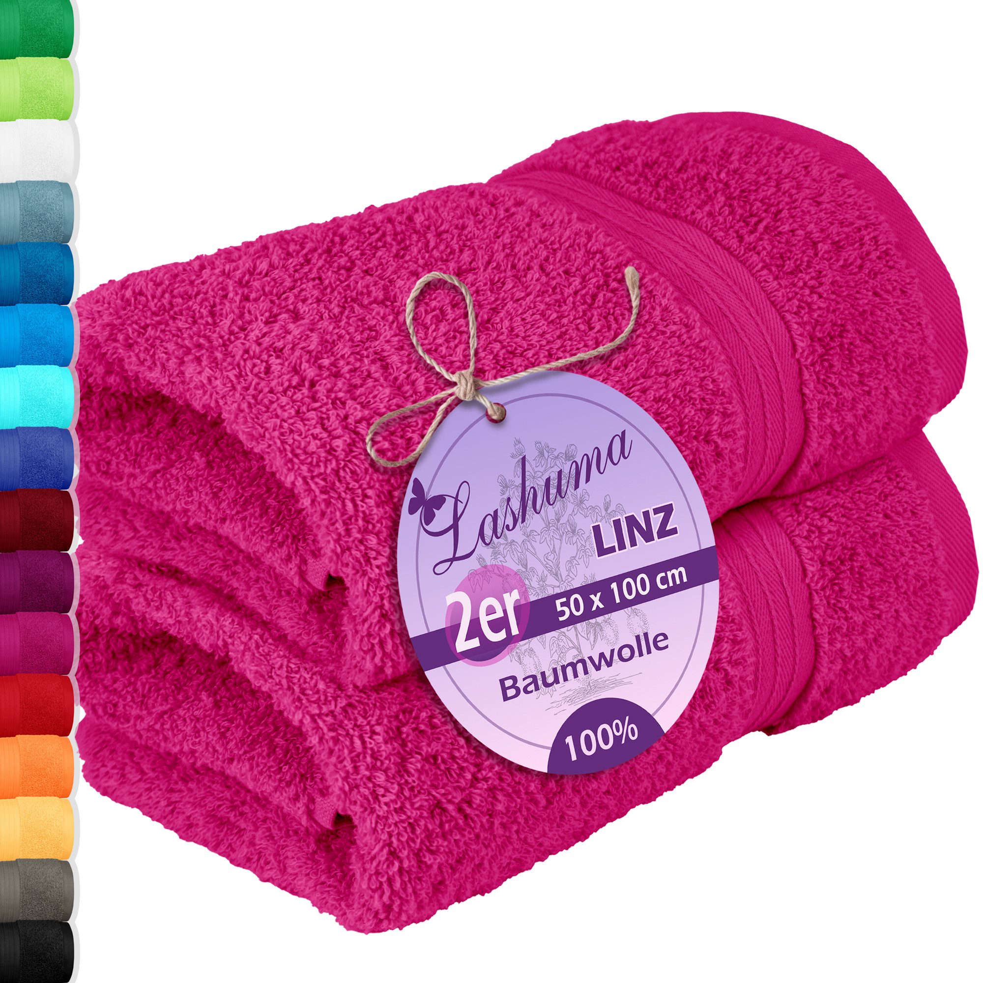 Lashuma Handtücher Linz, Frottee (2-St), Frottee Sporthandtücher Damen pink günstig online kaufen
