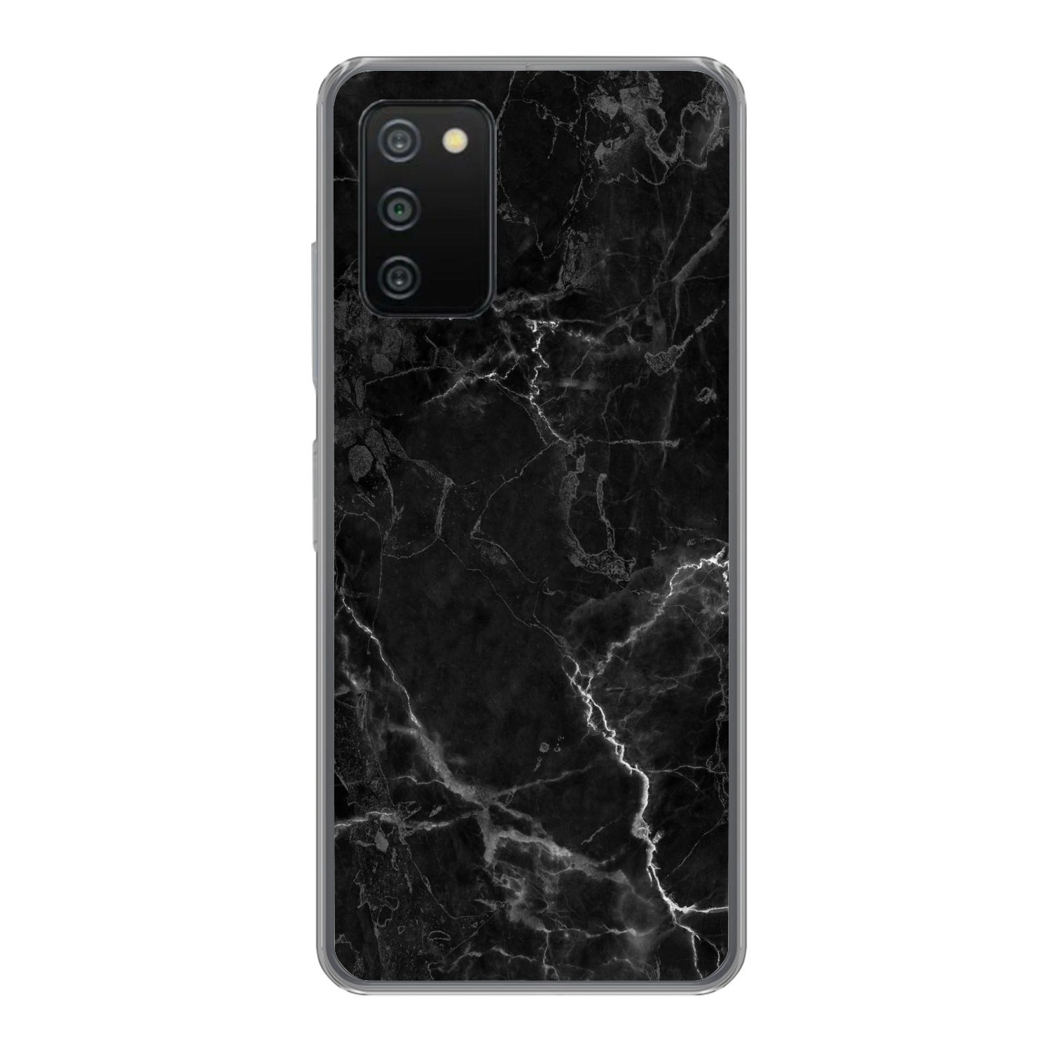 MuchoWow Handyhülle für Samsung Galaxy A03s Marmor - Schwarz - Weiß - Textur - Marmoroptik, Smartphone-Bumper, Print, Handy Schutzhülle Dünn