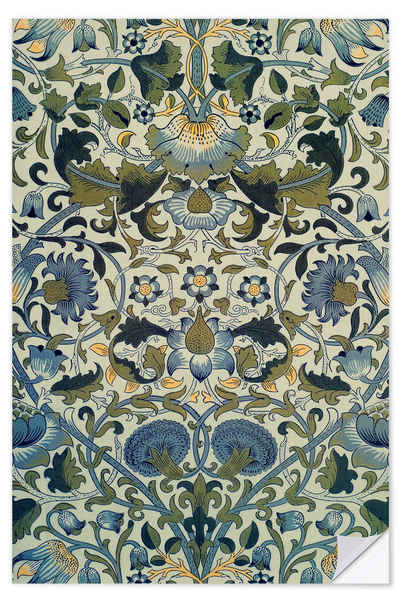 Posterlounge Wandfolie William Morris, "Loden" Chintz-Textildruck, Wohnzimmer Vintage Grafikdesign