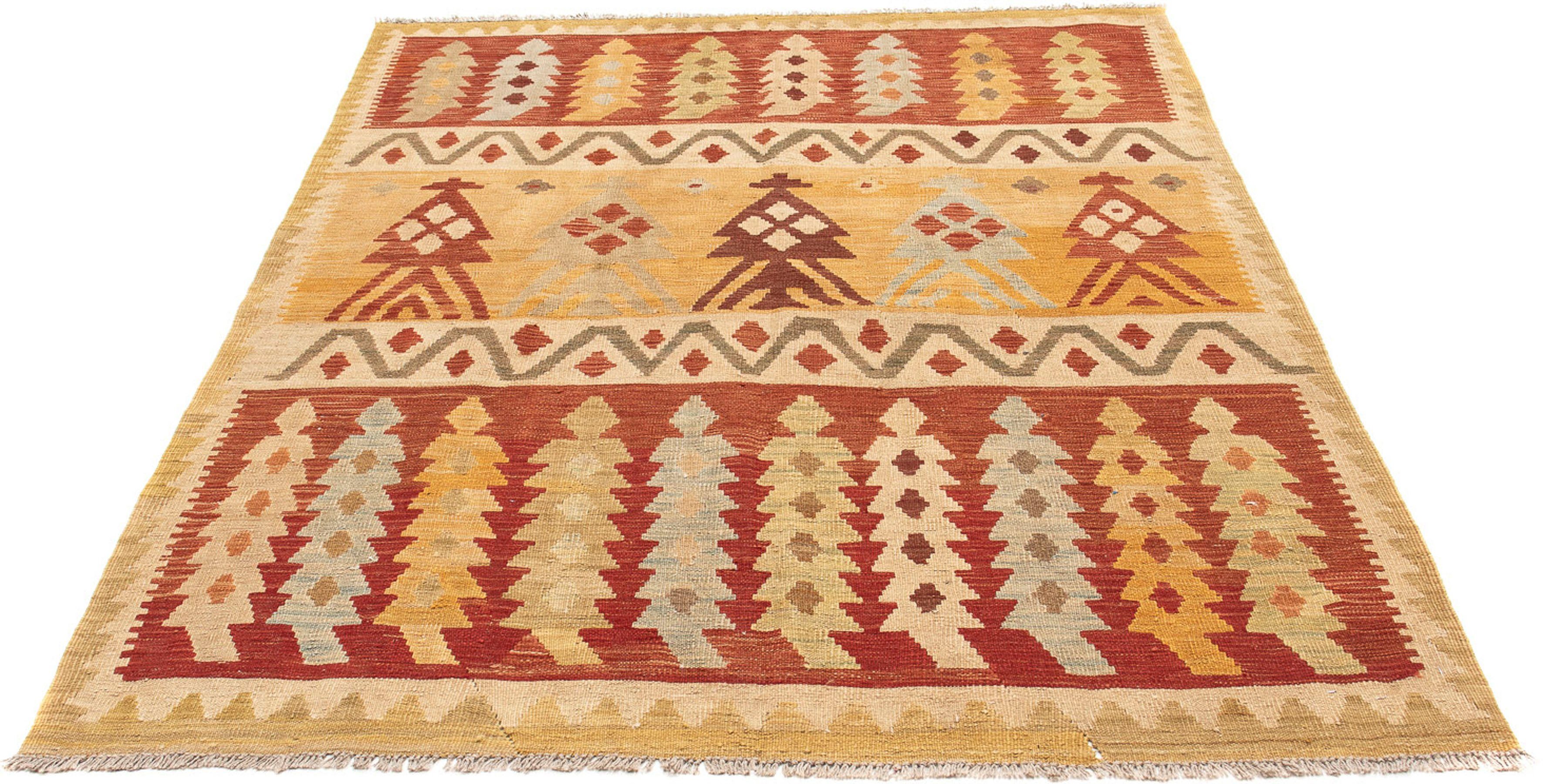 Wollteppich Kelim - Oriental - 195 x 146 cm - mehrfarbig, morgenland, rechteckig, Höhe: 4 mm, Wohnzimmer, Einzelstück