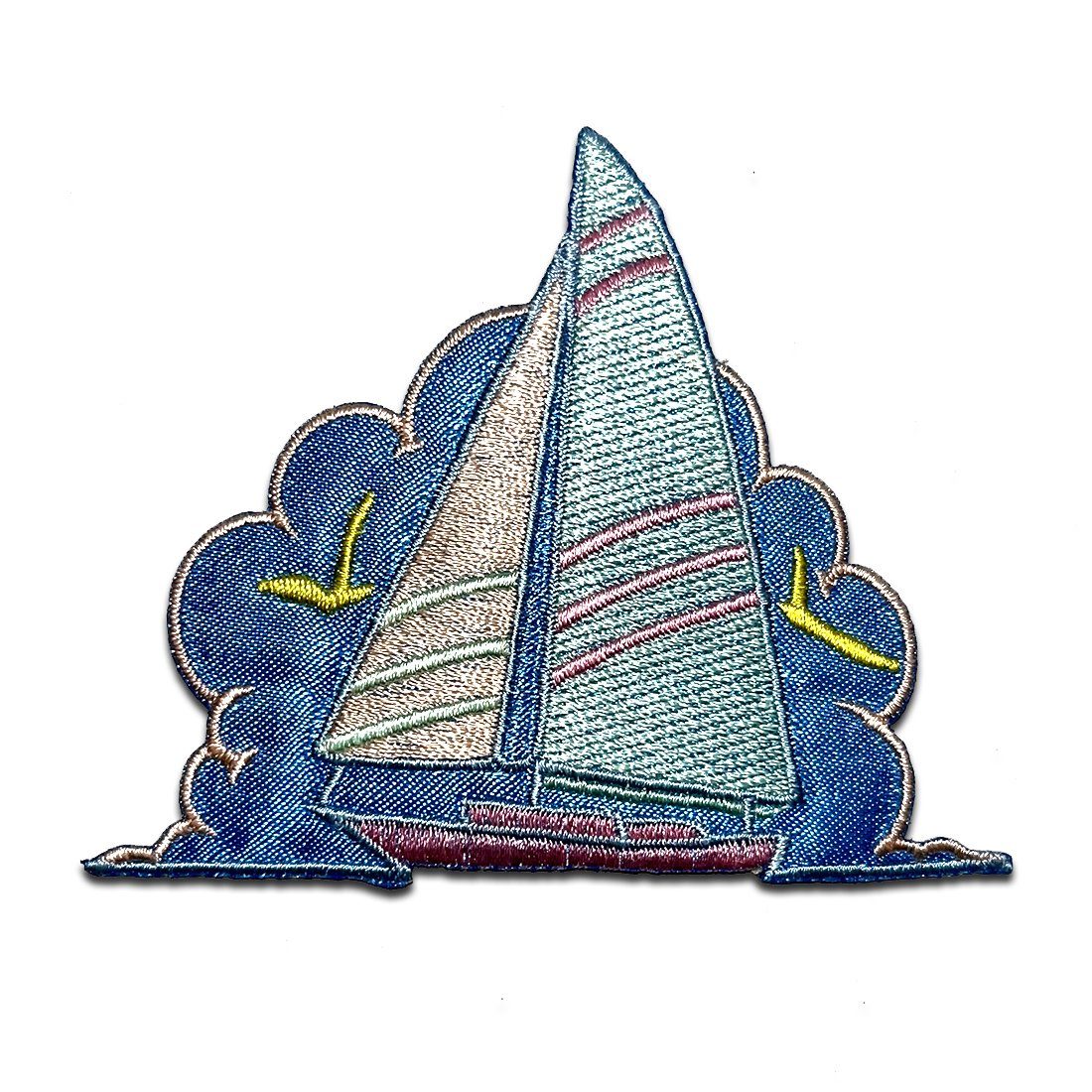 Catch the Patch Aufnäher Bügelbild, Aufbügler, Applikationen, Patches, Flicken, zum aufbügeln, Polyester, Segelschiff Boot - Größe: 7 x 8,5 cm
