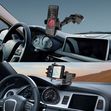 Retoo Armaturenbrett Autohalterung Universal Handy KFZ Halter Smartphone Halterung, (bis 6,50 Zoll, Set, Autohalterung in schwarzer Farbe, Kfz- Halterung)