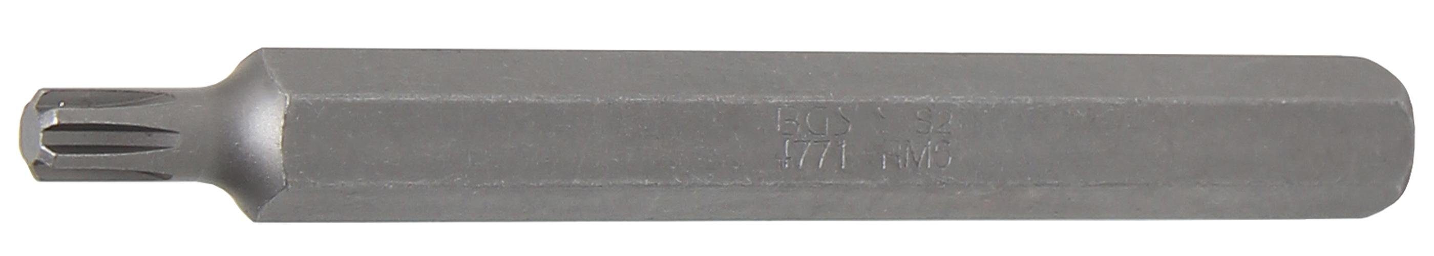 BGS technic Bit-Schraubendreher Bit, Länge 100 mm, Antrieb Außensechskant 10 mm (3/8), Keil-Profil (für RIBE) M6