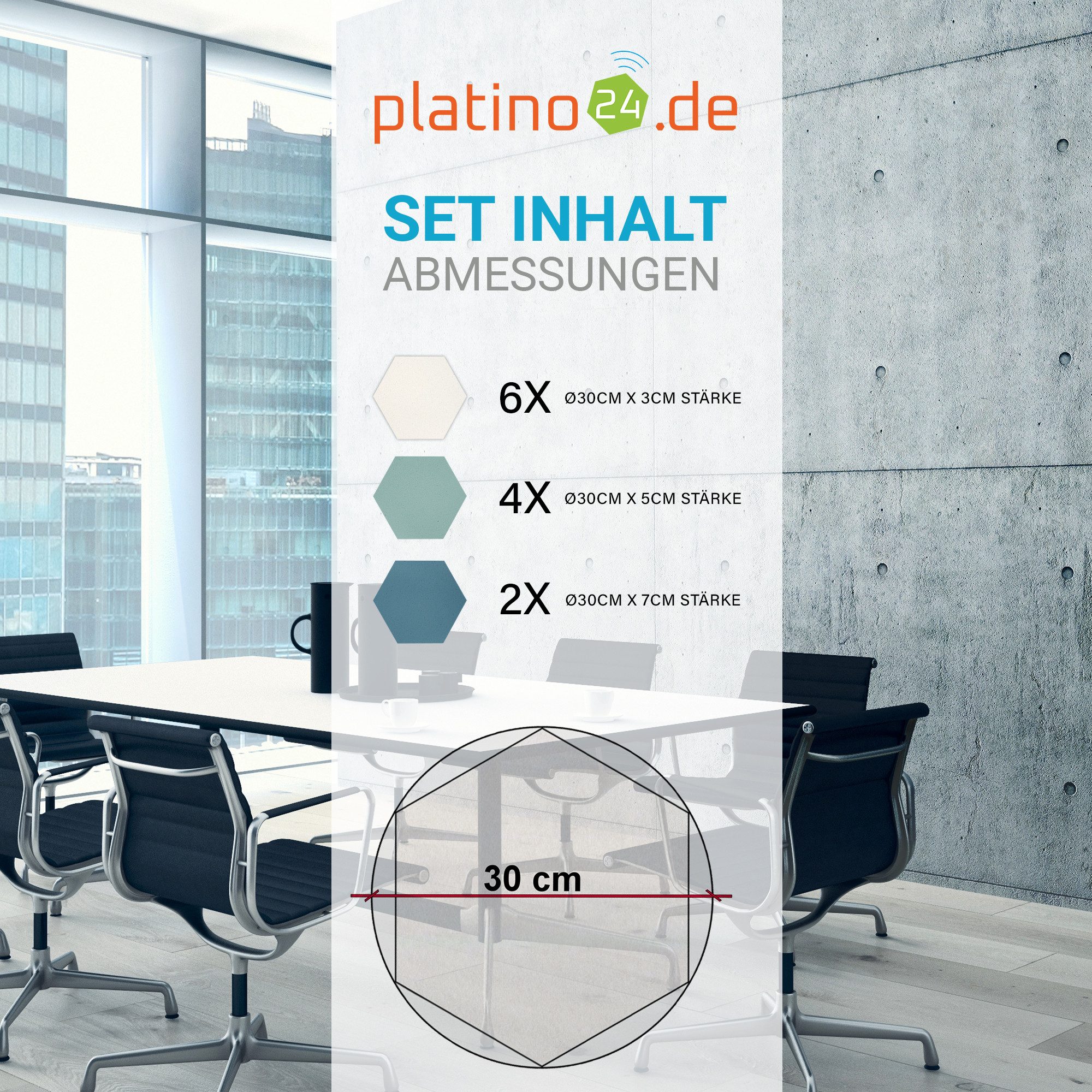 platino24 Akustikplatte platino24 Akustikpaneele 12 Elemente Edition LOFT 3D I Ø 300mm – Bild 2 von 5