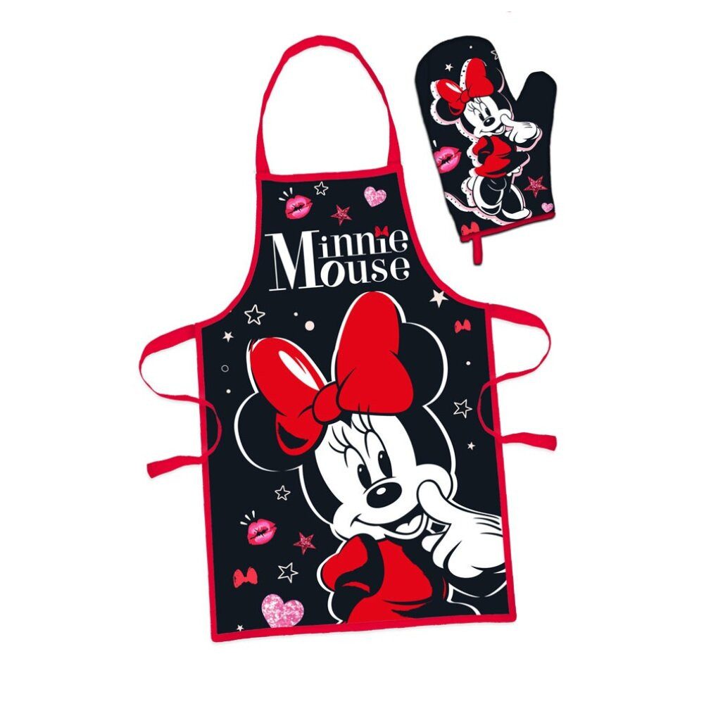 Javoli.com Kochschürze Disney Minnie Smooch Damen-Schürze 2-teiliges Set