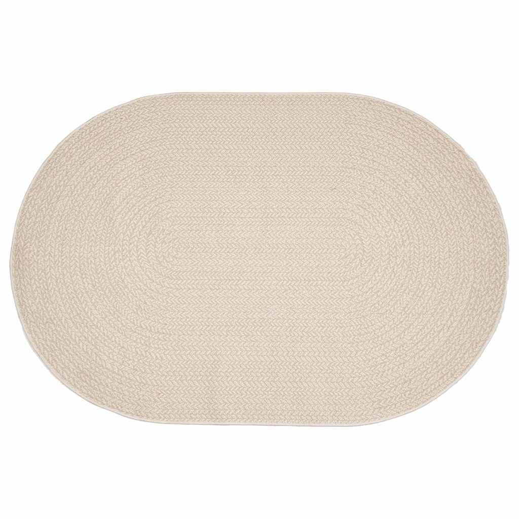 vidaXL Teppich Teppich ZIZUR Creme 230 x 160 cm Polypropylen, Oval
