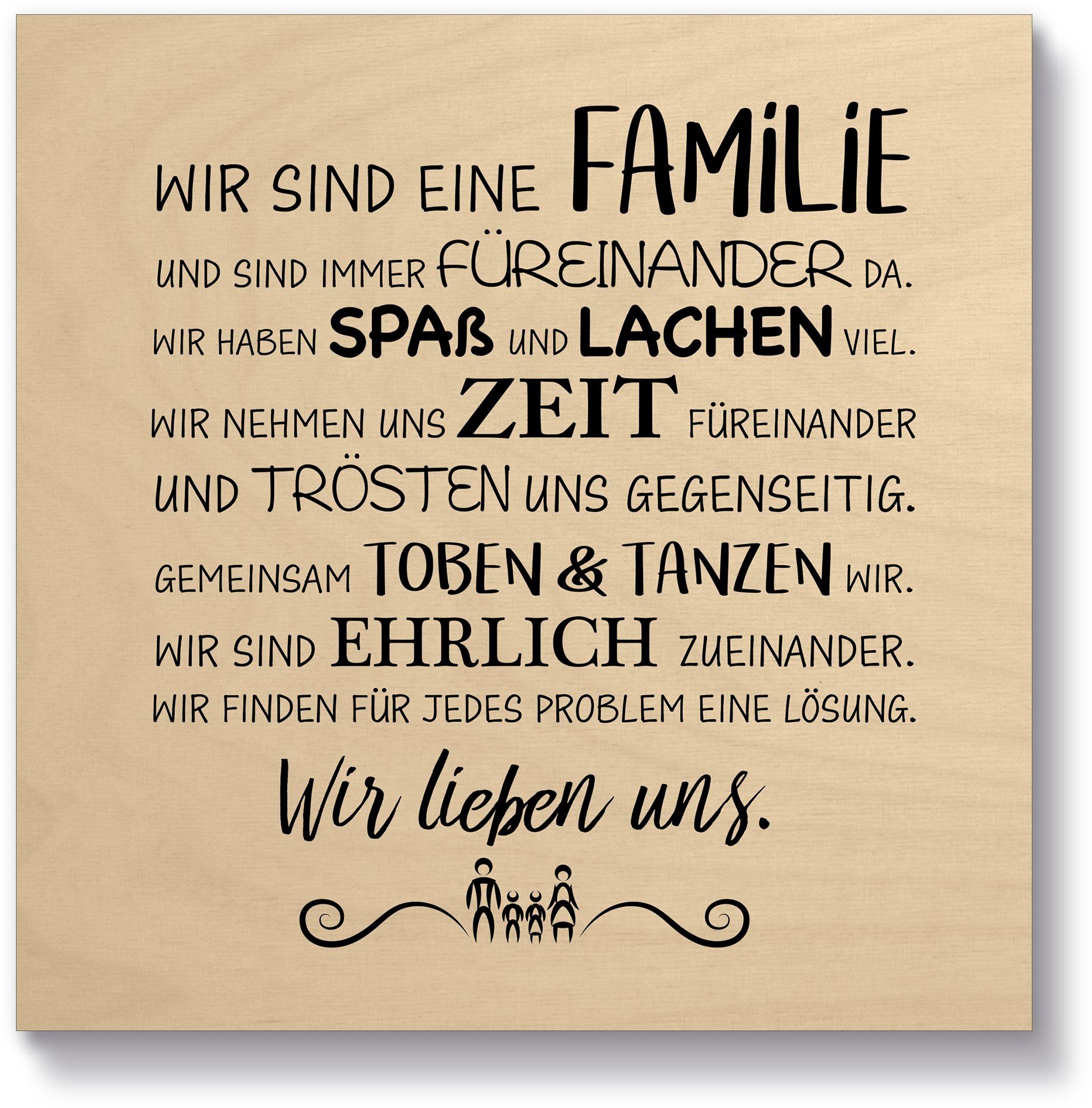 Artland Holzbild Familie I, Sprüche Texte (1 & St)