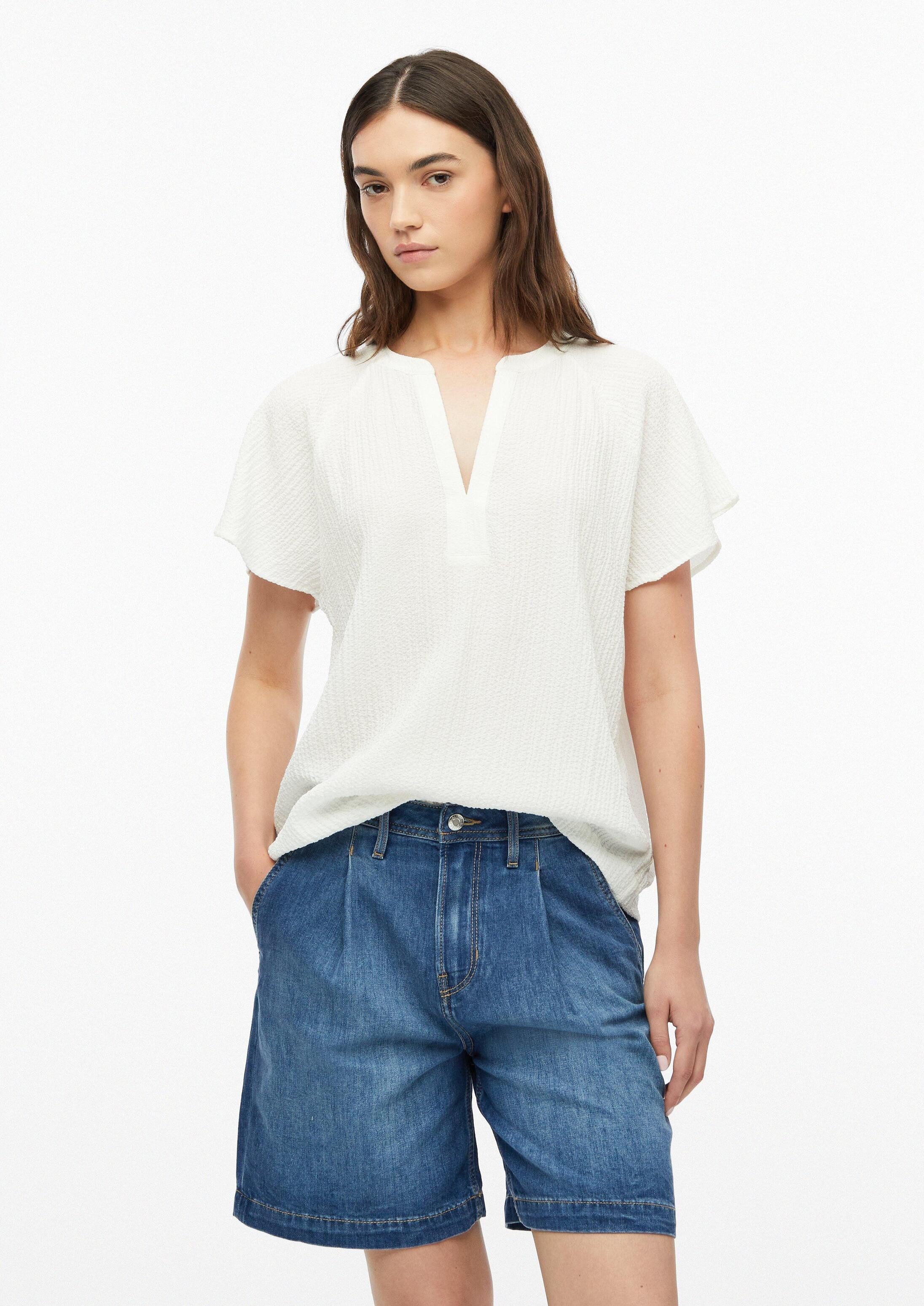 s.Oliver Kurzarmbluse Bluse Strukturierte Raglan-Bluse aus Viskosemix