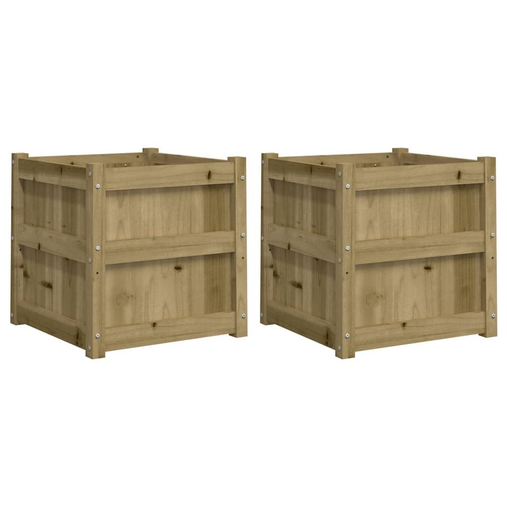 vidaXL Blumentopf Pflanzkübel 2 Stk. Kiefernholz günstig online kaufen