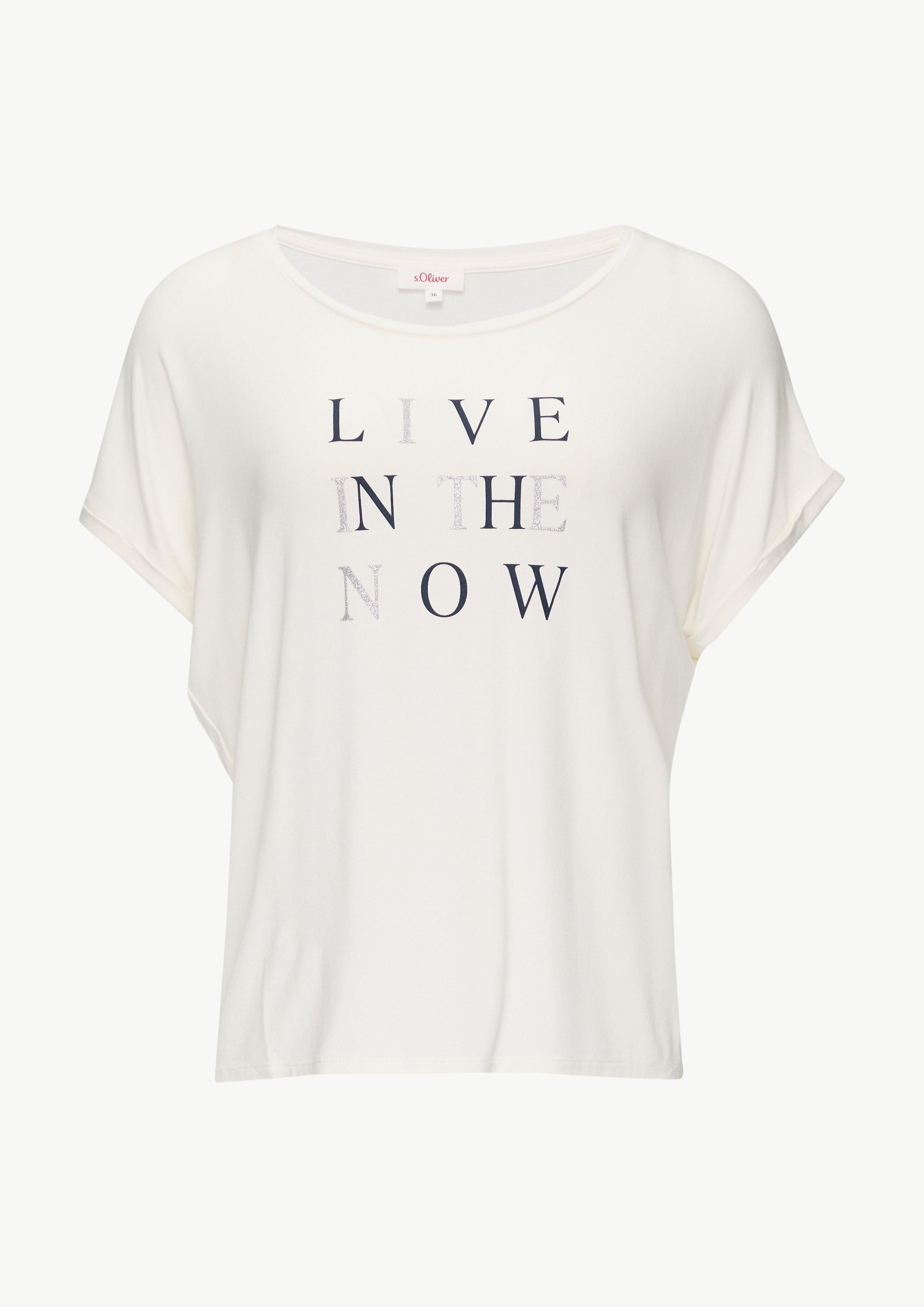 s.Oliver Kurzarmshirt T-Shirt aus Viskosestretch mit günstig online kaufen