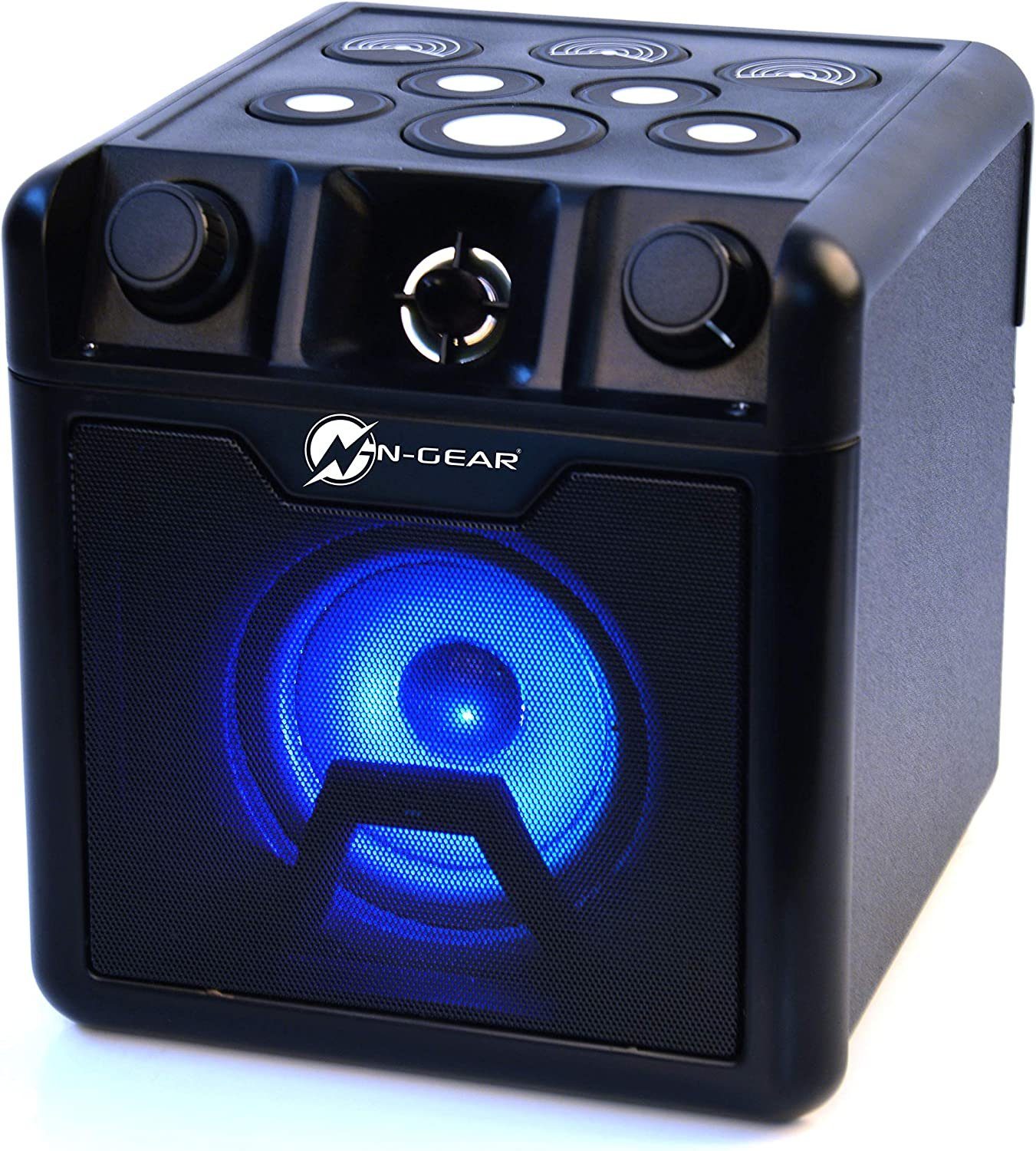 N-GEAR N-Gear Bluetooth-Lautsprecher mit Leuchteffekten Mikrofon Bluetooth-Lautsprecher und E-Drums