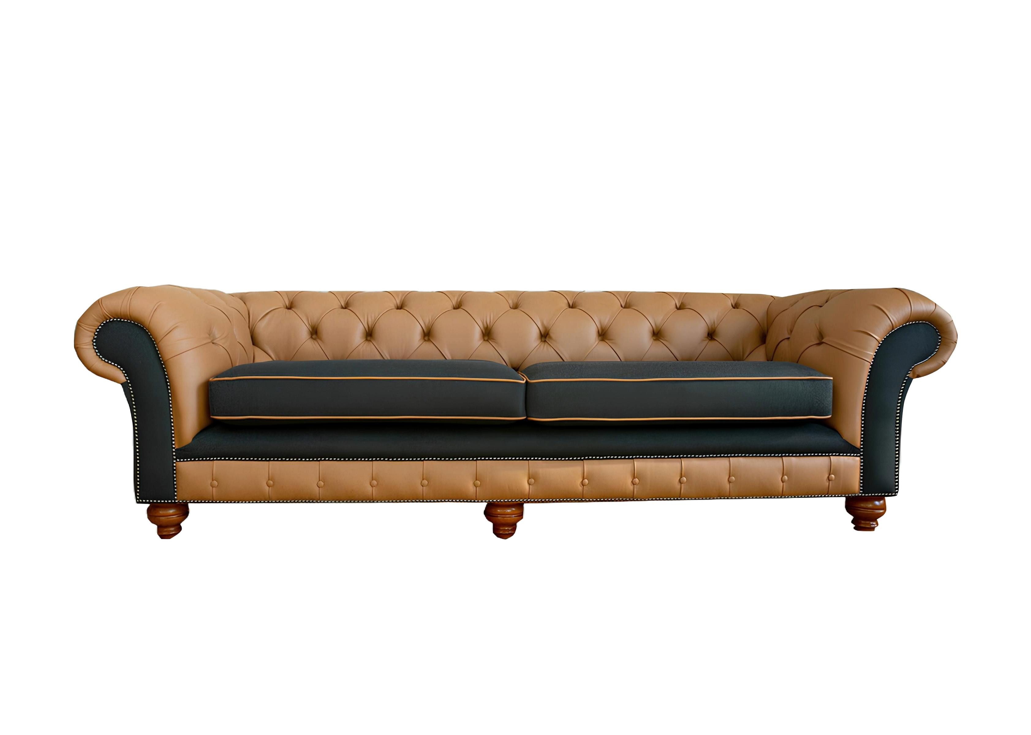 Xlmoebel Big-Sofa Chesterfield Sofa aus Leder im eleganten Wohnzimmer-Design, Hergestellt in Europa