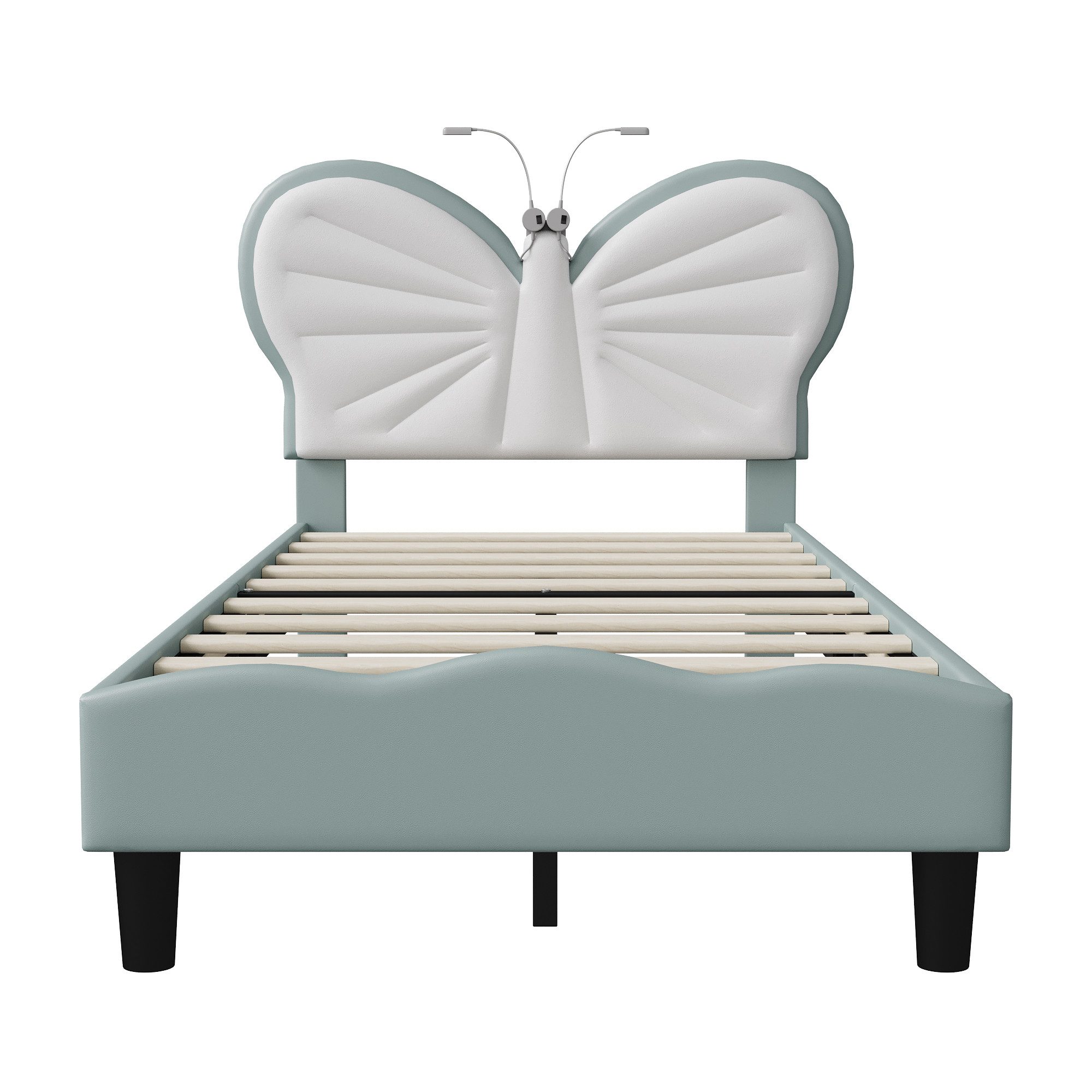 Furnishings Home Polsterbett Kinderbett Einzelbett, Schmetterlingskopfteil günstig online kaufen