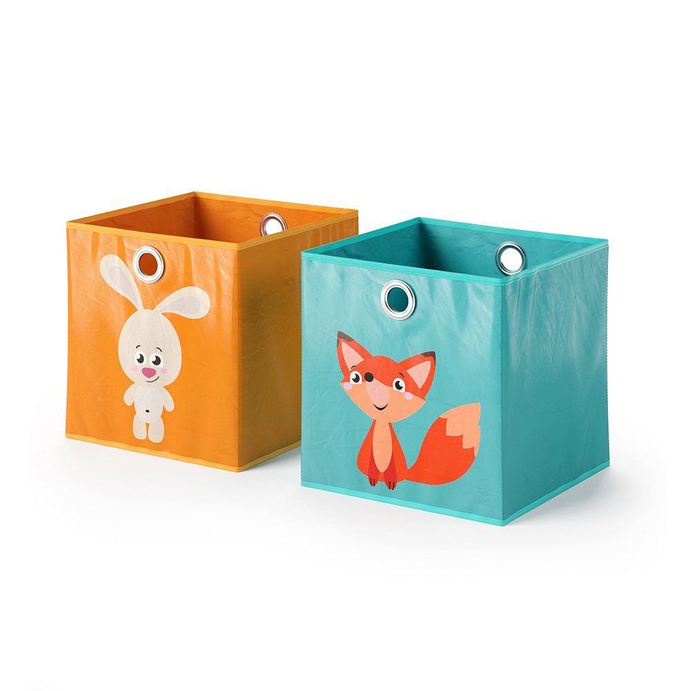 Faltbox, Orange/Blau, 30 x 30 cm 2er Set