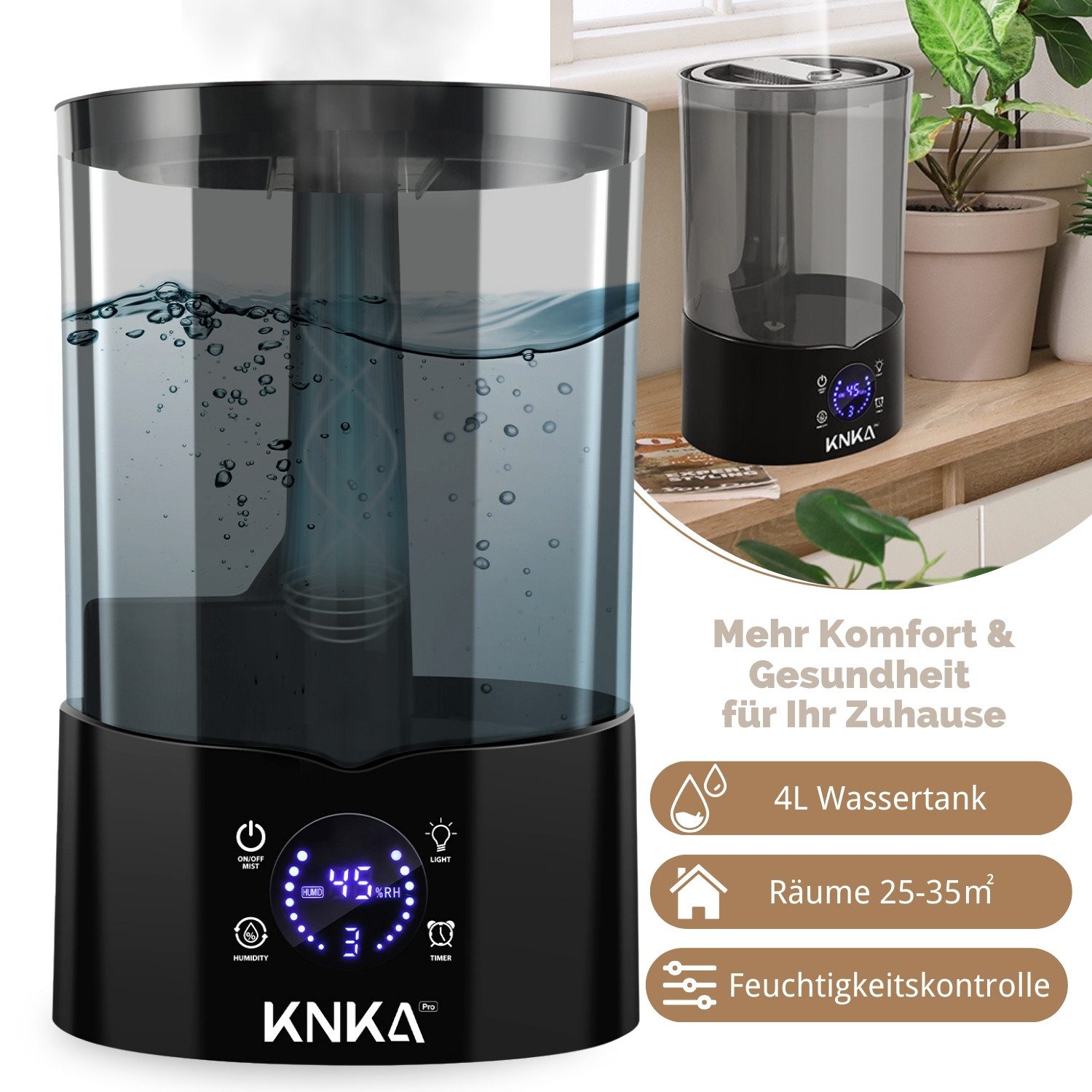 KNKA PRO Luftbefeuchter Top Fill Luftbefeuchter, Aroma Diffuser Raumbefeuch günstig online kaufen