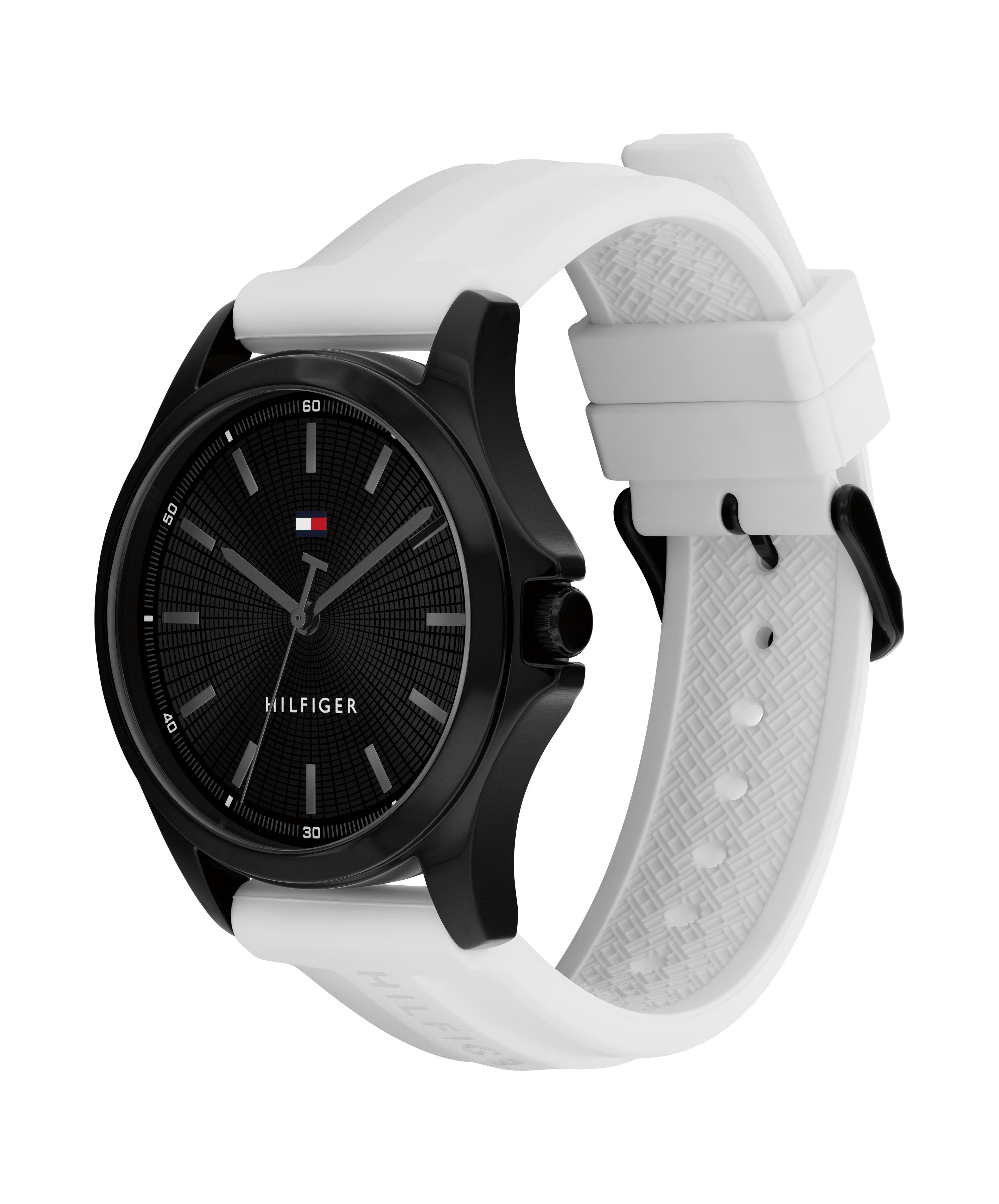 Tommy Hilfiger Quarzuhr BRUCE 1710740, Armbanduhr, Herrenuhr, Silikonarmband, analog