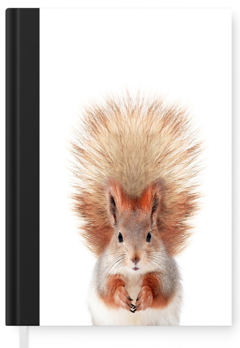 MuchoWow Journal, - Notizbuch Orange Weiß, Tagebuch, Merkzettel, Seiten, Notizheft, A5, Tiere - 98 - Haushaltsbuch Eichhörnchen Natur -