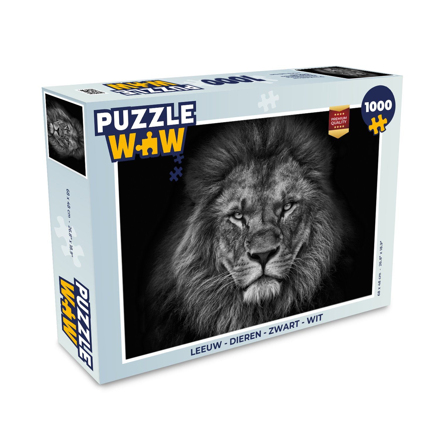 Puzzle Löwe - Tiere - Schwarz - Weiß