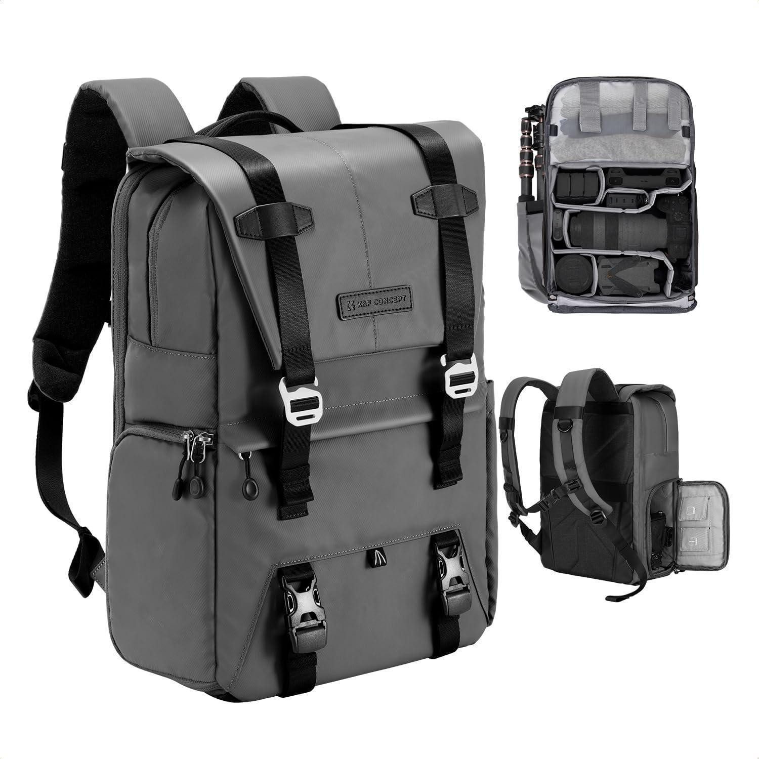 LuxusKollektion Fotorucksack Kamerarucksack Laptopfach 15 Zoll 20L Drohne 30*17*45CM B-grau