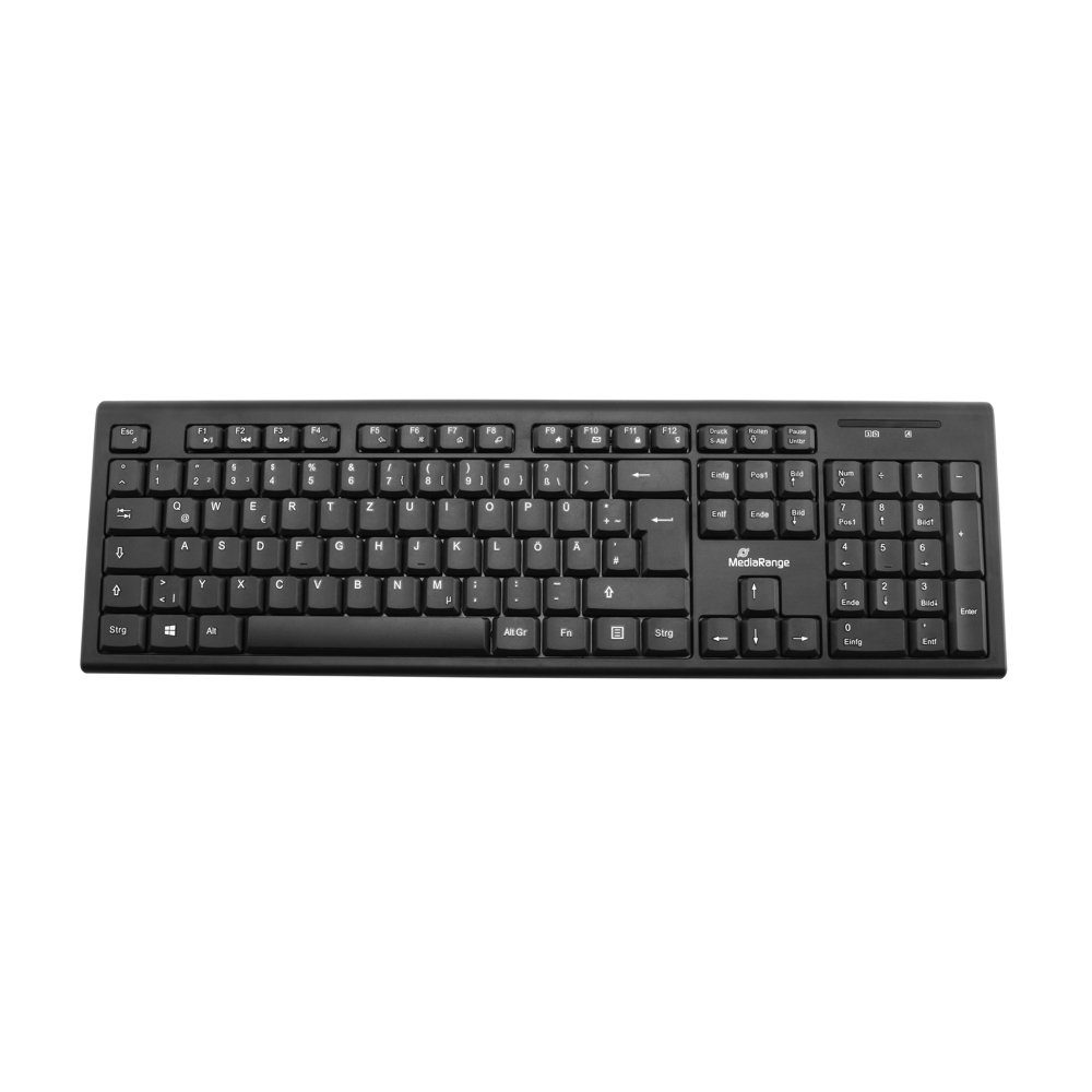 Mediarange Mediarange Funk Tastatur Keyboard QWERTZ kabellos schwarz MROS111 Tastatur