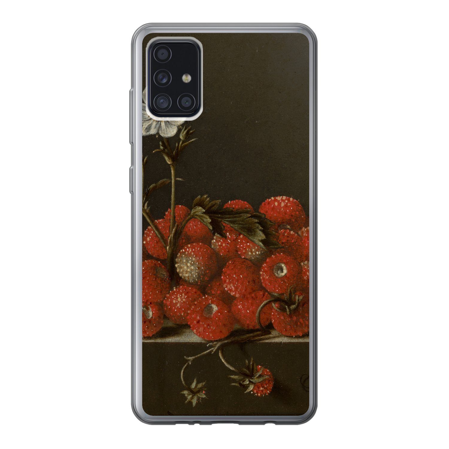 MuchoWow Handyhülle Stilleben mit Walderdbeeren - Gemälde von Adriaen ...