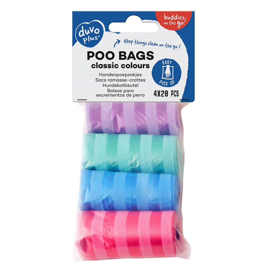 DUVO+ Gassibeutel Duvoplus Hundekotbeutel classic colour 4 x 20 Stück Muster: Streifen
